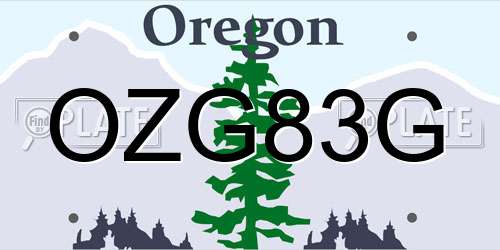 OZG83G Oregon License Plate
