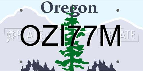 OZI77M Oregon License Plate