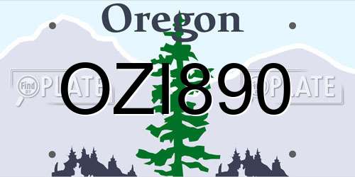 OZI890 Oregon License Plate