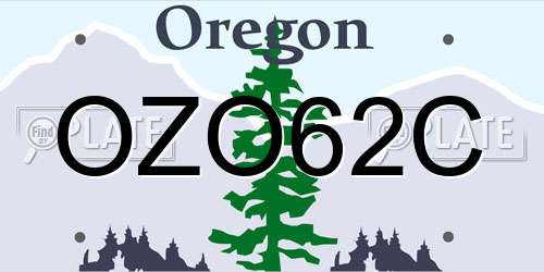 OZO62C Oregon License Plate