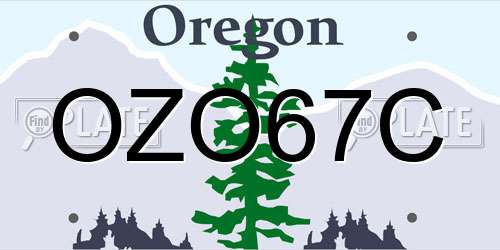 OZO67C Oregon License Plate