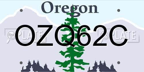 OZQ62C Oregon License Plate