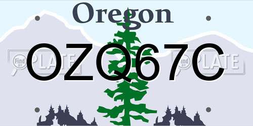OZQ67C Oregon License Plate