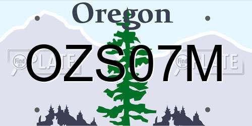 OZS07M Oregon License Plate