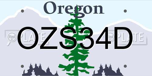 OZS34D Oregon License Plate