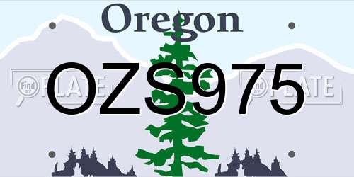 OZS975 Oregon License Plate