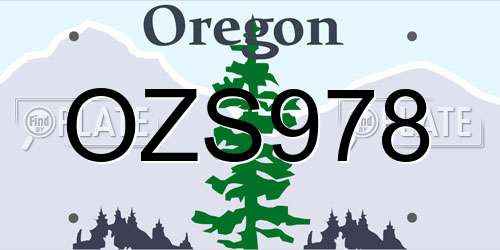OZS978 Oregon License Plate