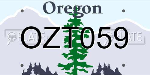 OZT059 Oregon License Plate