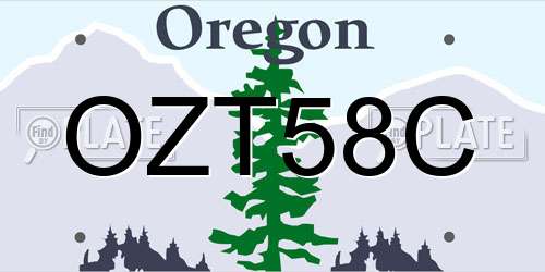 OZT58C Oregon License Plate
