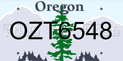 OZT6548 Oregon License Plate