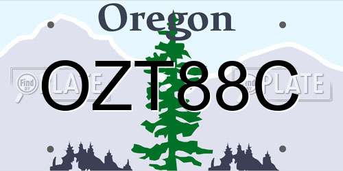 OZT88C Oregon License Plate