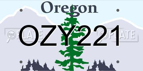 OZY221 Oregon License Plate