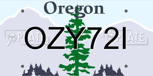OZY72I Oregon License Plate