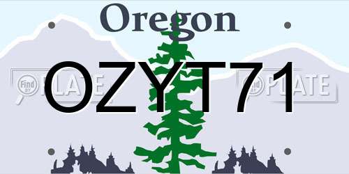 OZYT71 Oregon License Plate
