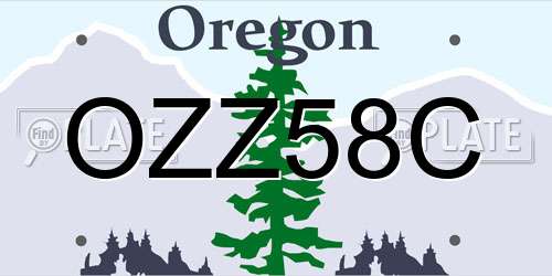 OZZ58C Oregon License Plate