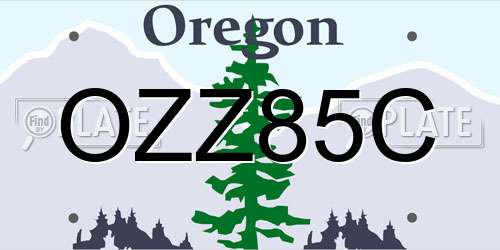 OZZ85C Oregon License Plate