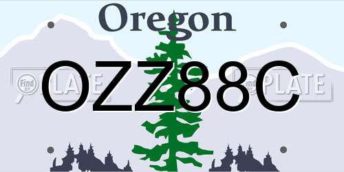OZZ88C Oregon License Plate