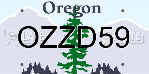 OZZD59 Oregon License Plate
