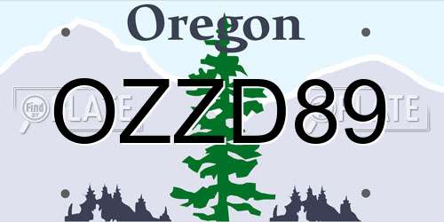 OZZD89 Oregon License Plate