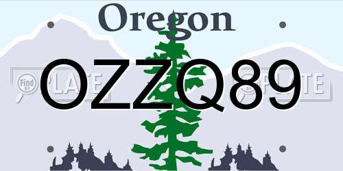 OZZQ89 Oregon License Plate