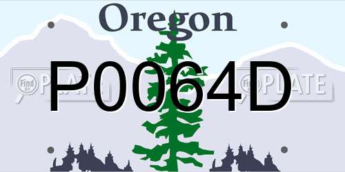 P0064D Oregon License Plate