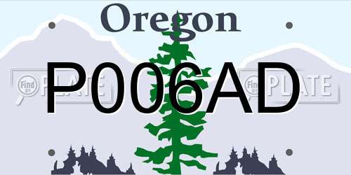 P006AD Oregon License Plate