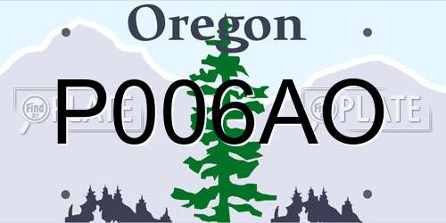 P006AO Oregon License Plate