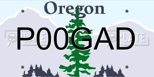 P00GAD Oregon License Plate