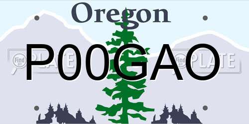 P00GAO Oregon License Plate