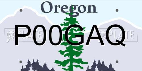 P00GAQ Oregon License Plate