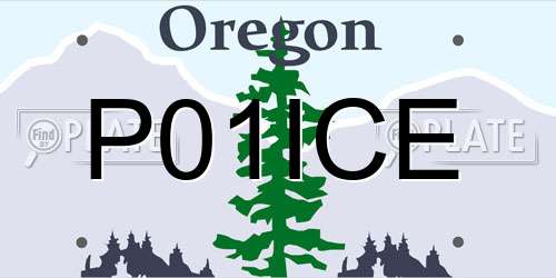 P01ICE Oregon License Plate