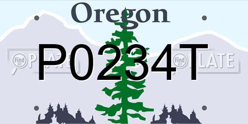 P0234T Oregon License Plate