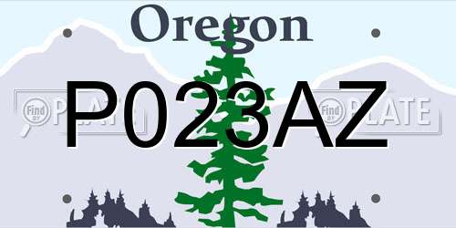 P023AZ Oregon License Plate