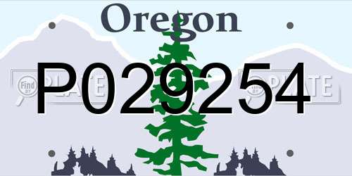 P029254 Oregon License Plate