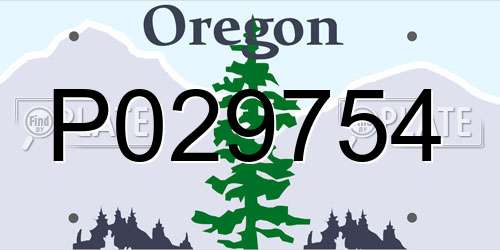 P029754 Oregon License Plate