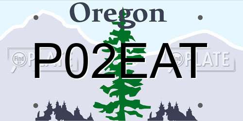 P02EAT Oregon License Plate