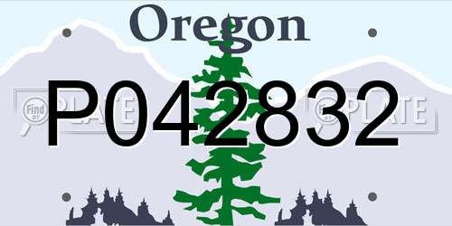 P042832 Oregon License Plate