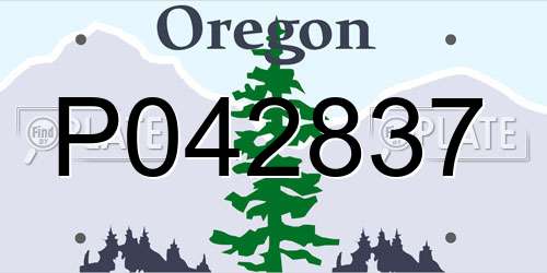 P042837 Oregon License Plate