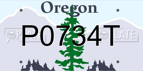 P0734T Oregon License Plate