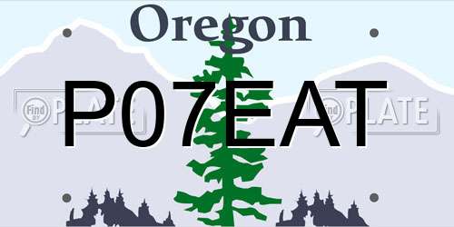 P07EAT Oregon License Plate