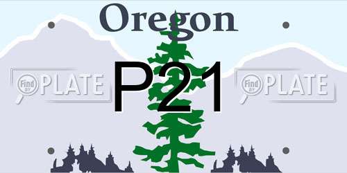 P21 Oregon License Plate