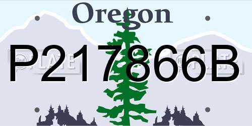 P217866B Oregon License Plate