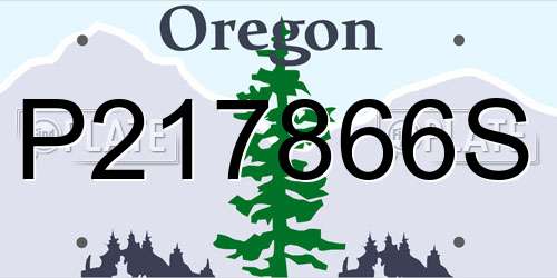 P217866S Oregon License Plate