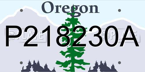 P218230A Oregon License Plate
