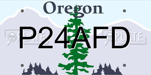 P24AFD Oregon License Plate