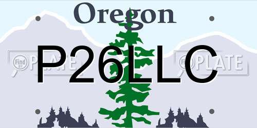 P26LLC Oregon License Plate