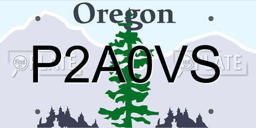 P2A0VS Oregon License Plate