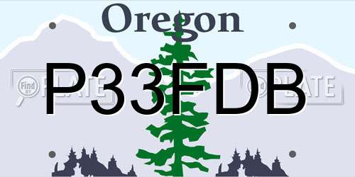 P33FDB Oregon License Plate