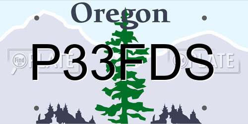 P33FDS Oregon License Plate