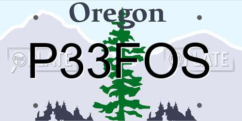 P33FOS Oregon License Plate